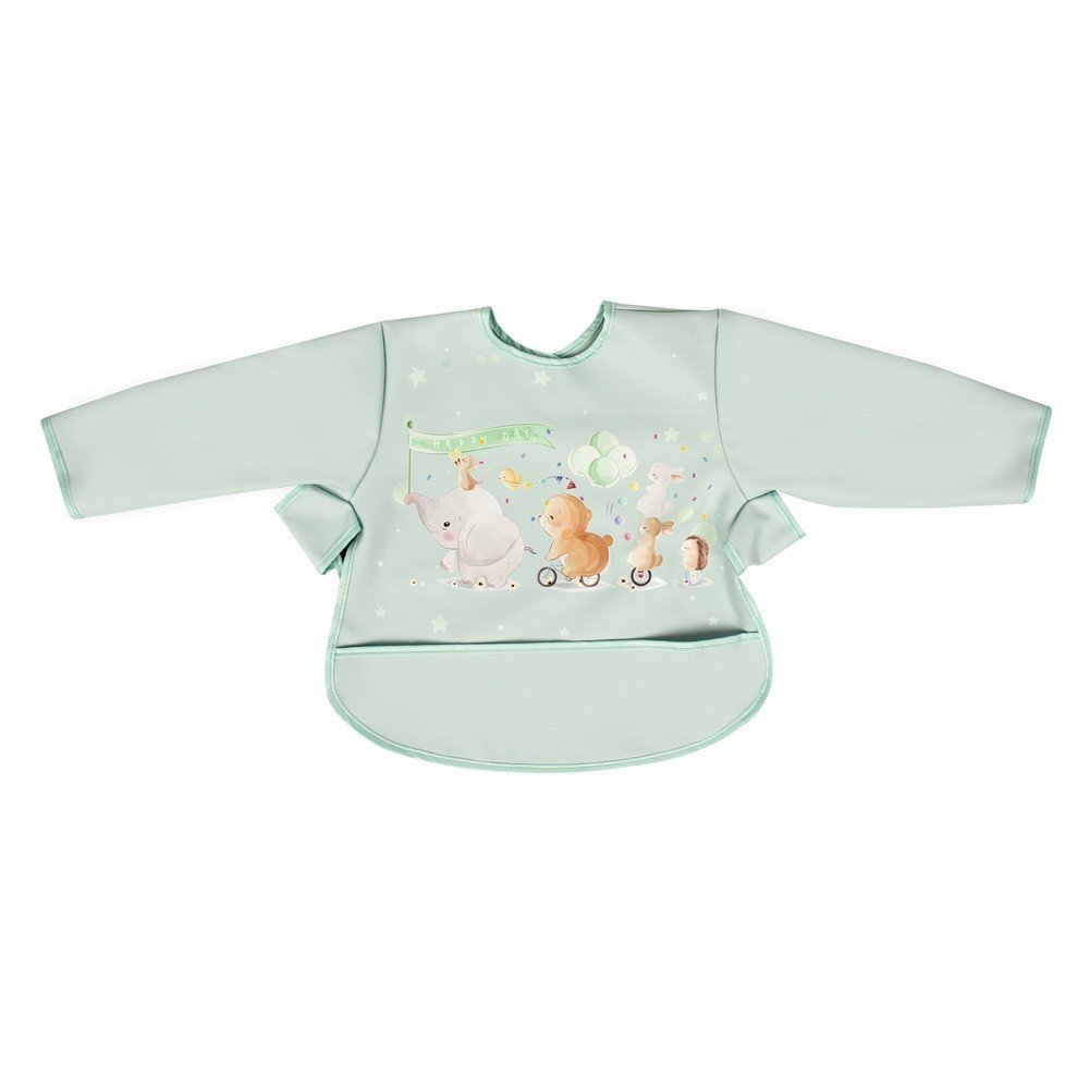 SeviBebe Baveta impermeabila cu maneci lungi Animal Parade de la 12 luni