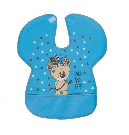 SeviBebe Baveta impermeabila cu protectii pentru umeri albastra