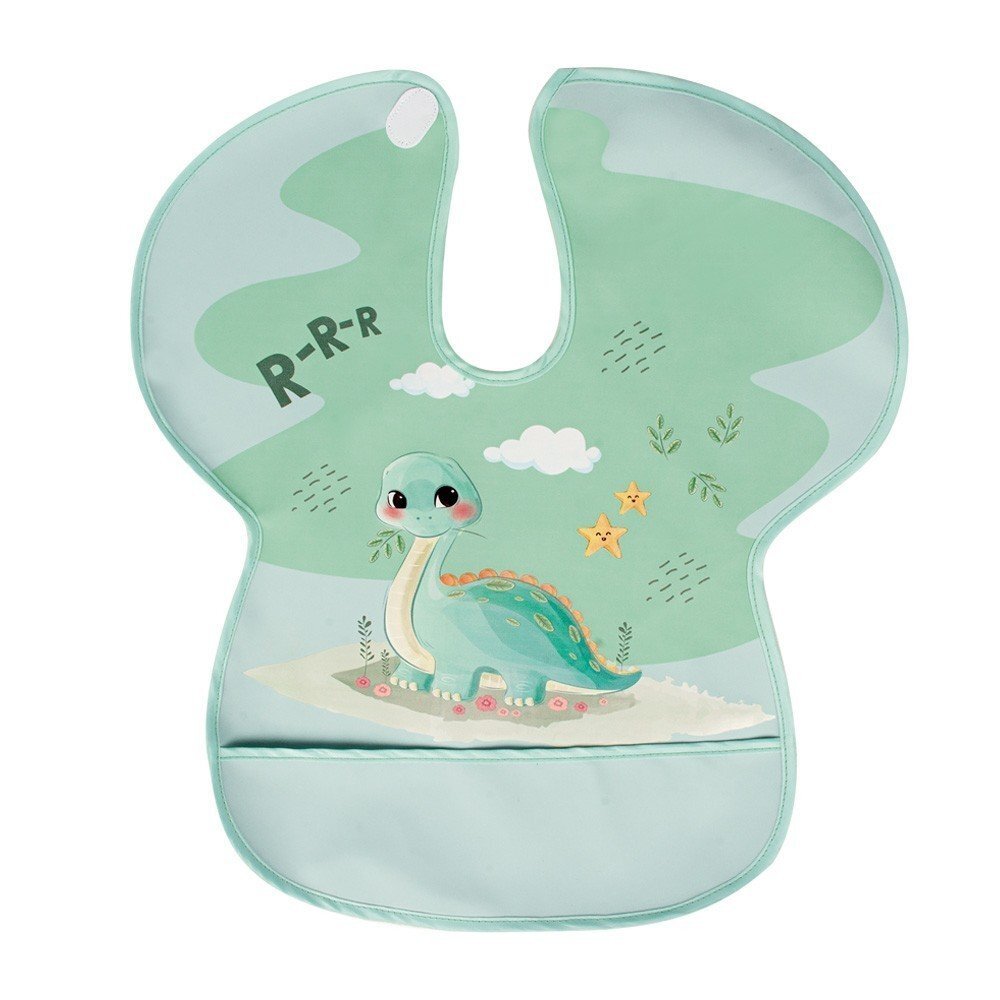 SeviBebe Baveta impermeabila cu protectii pentru umeri Baby Dinosaur