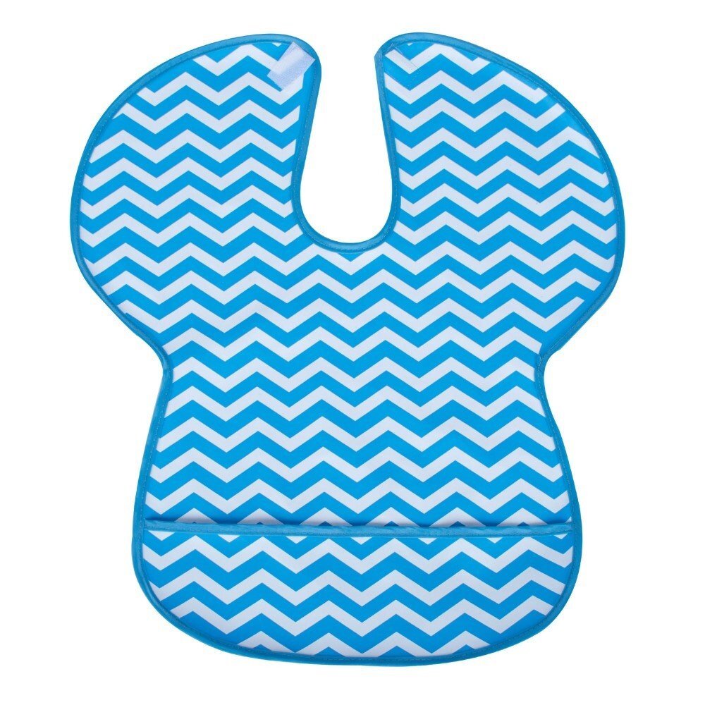 SeviBebe Baveta impermeabila cu protectii pentru umeri Blue Zig Zag