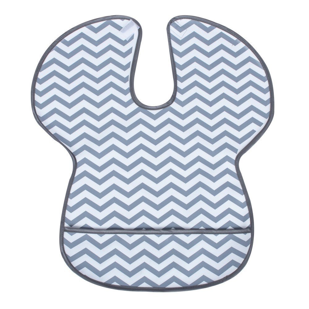SeviBebe Baveta impermeabila cu protectii pentru umeri Grey Zig Zag
