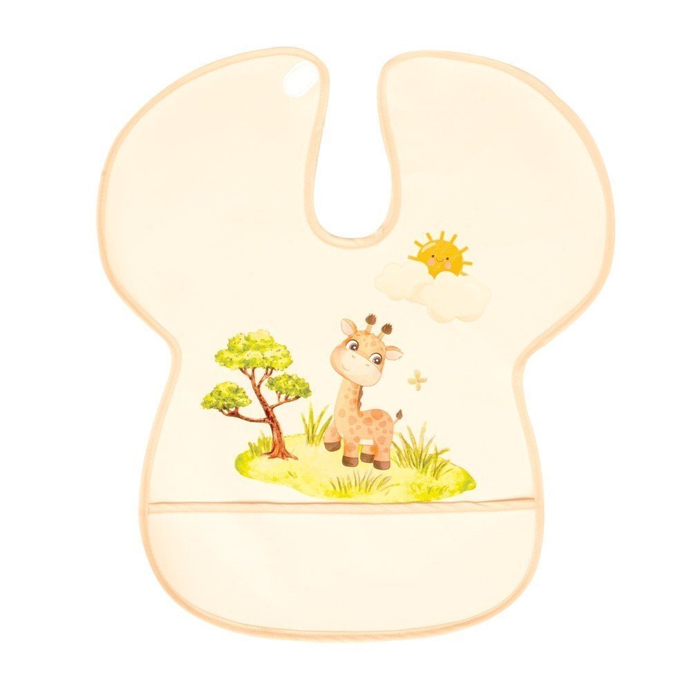 SeviBebe Baveta impermeabila cu protectii pentru umeri Happy Giraffe