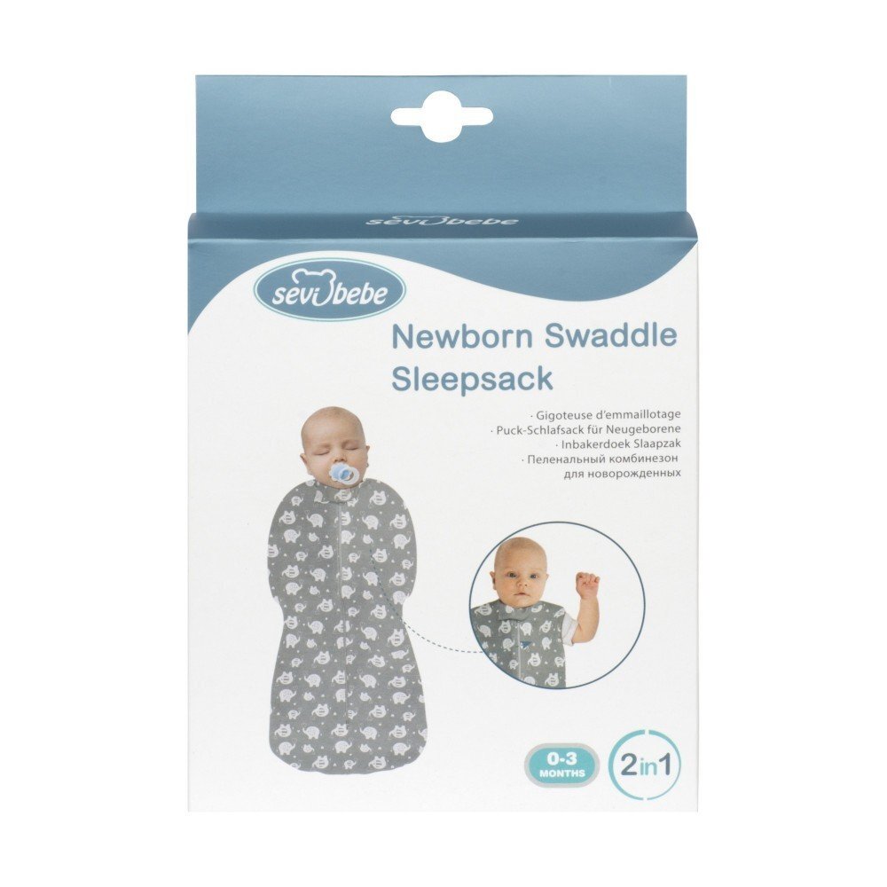 SeviBebe Sac de dormit 2 in 1 Elefant 0-3 luni