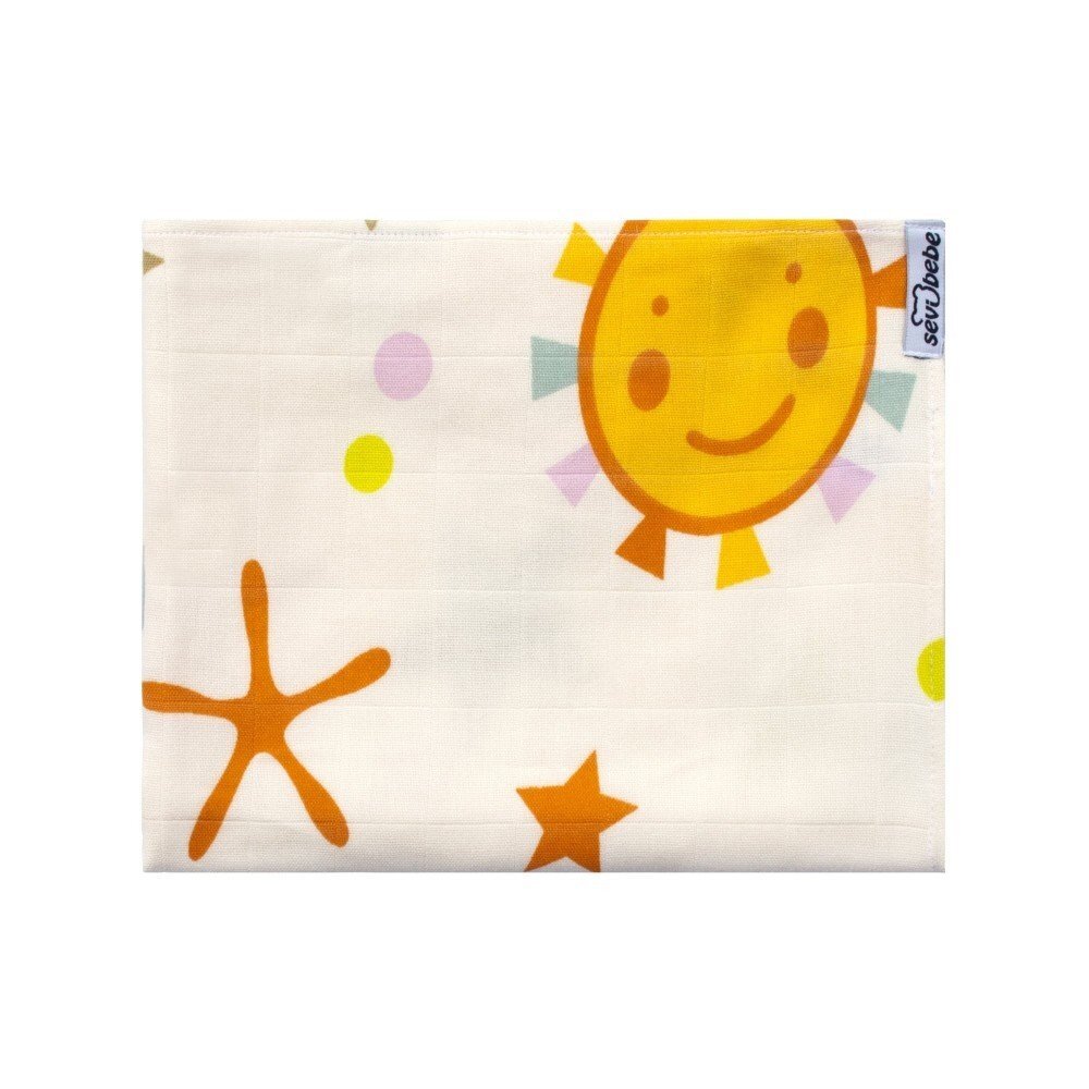 SeviBebe Scutec muselina din bumbac organic 100x100 cm Space