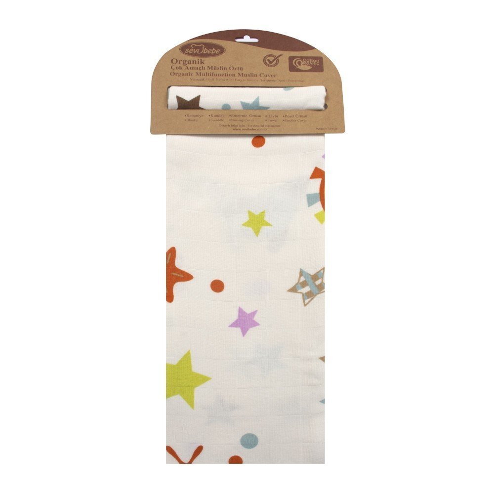 SeviBebe Scutec muselina din bumbac organic 100x100 cm Space