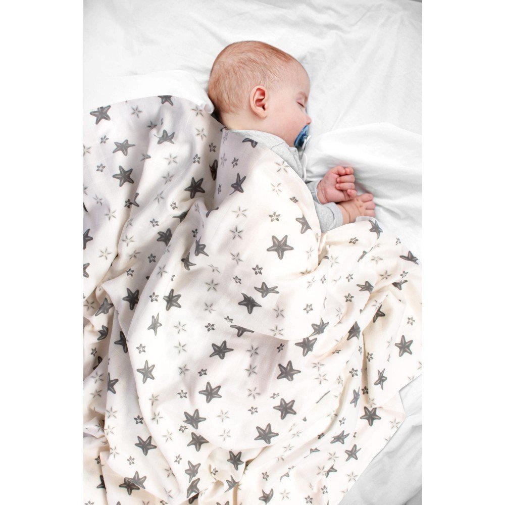 SeviBebe Scutec muselina din bumbac organic 100x100 cm Stars