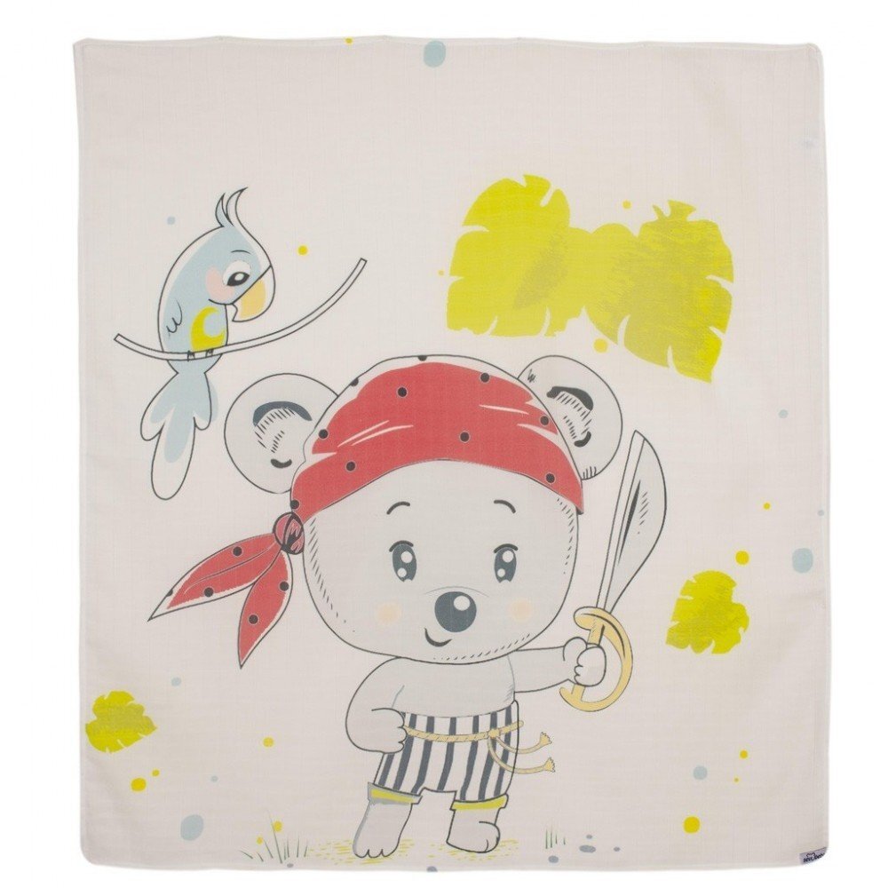 SeviBebe Scutec muselina Pirate bumbac 90x90 cm