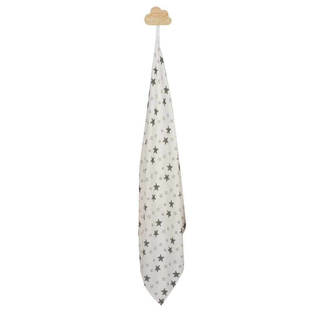 SeviBebe Set 2 museline din bumbac organic Grey Stars 70x55cm