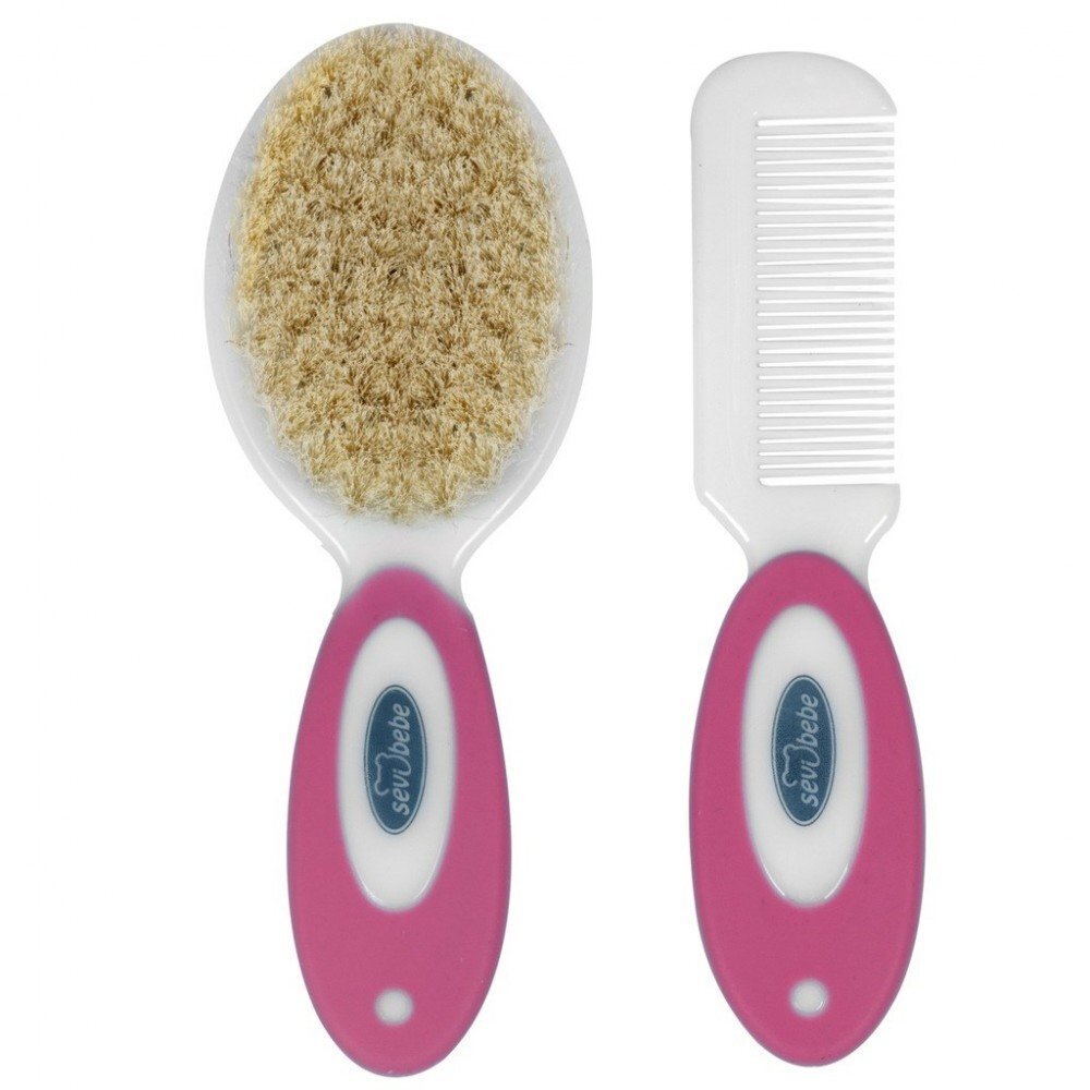 SeviBebe Set perie si pieptan roz