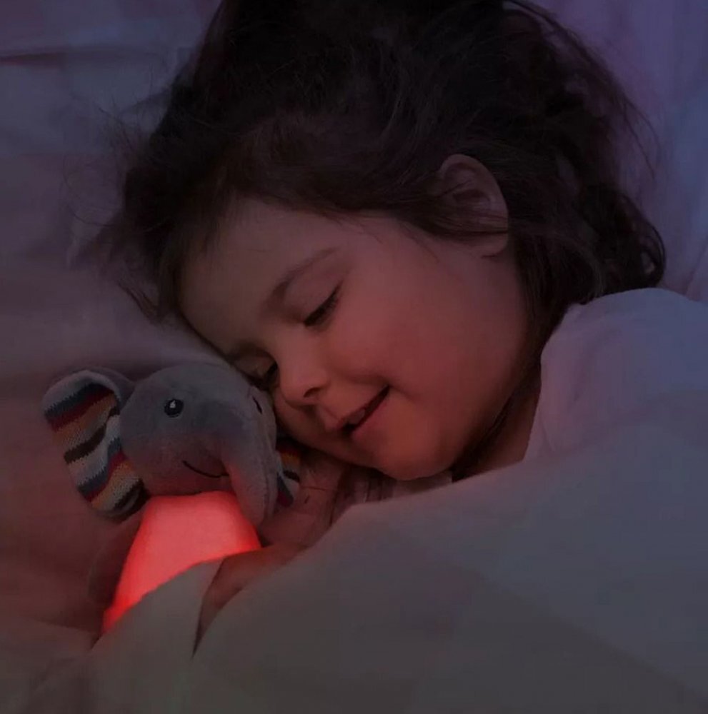 Sfera Zabawek Lampa de veghe in 7 culori LED muzicala Grey Elefant 18 cm