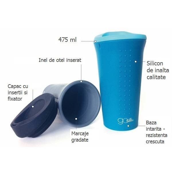 Silikids Cana multifunctionala din silicon GoSili Royal Blue