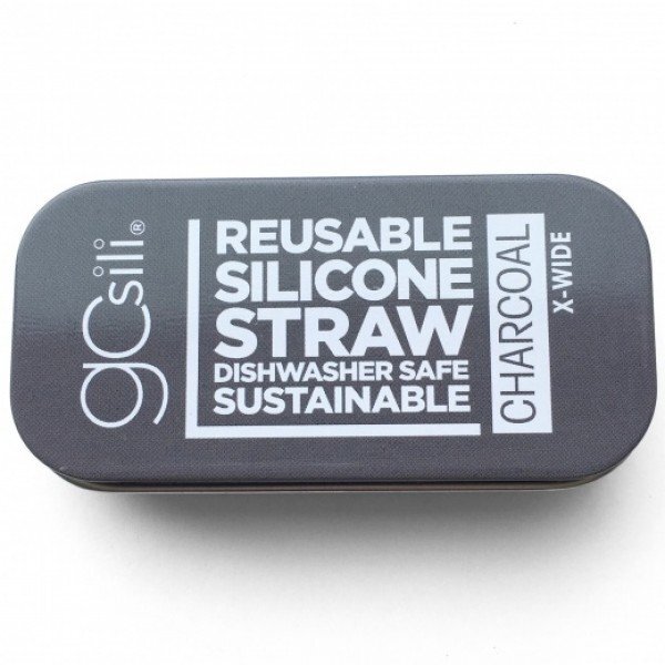 Silikids Pai refolosibil din silicon+cutie metalica de transport X-wide Charcoal