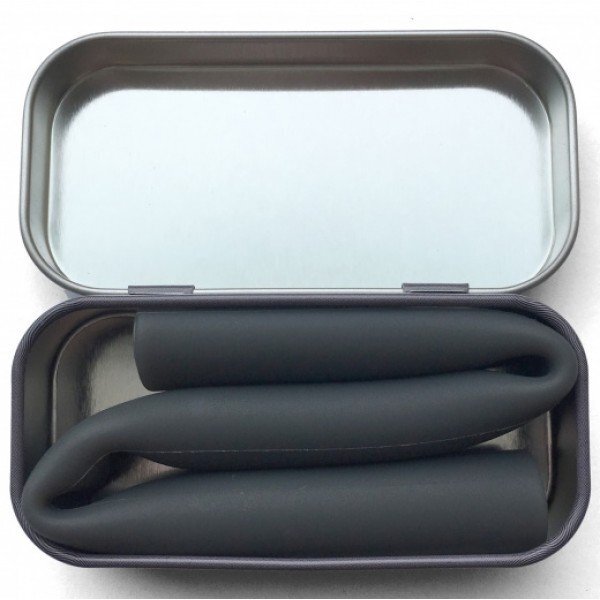 Silikids Pai refolosibil din silicon+cutie metalica de transport X-wide Charcoal