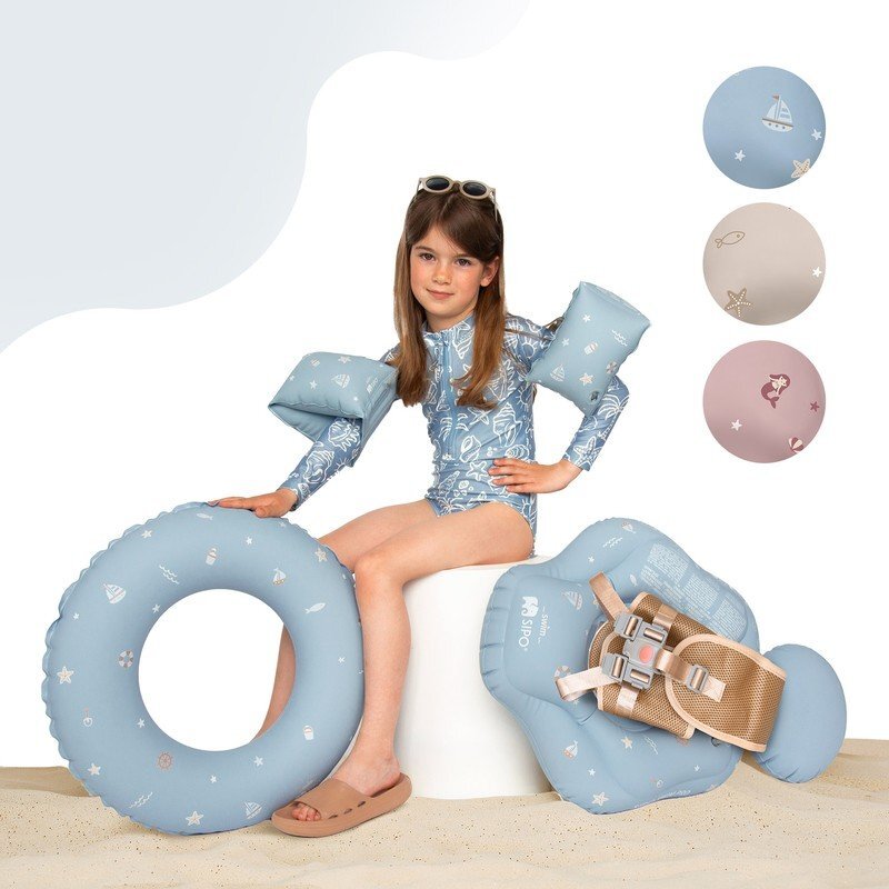 Sipo Aripioare gonflabile de inot Blue sustinatoare pentru copii 3-6 ani 15-30 kg