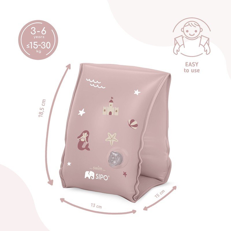 Sipo Aripioare gonflabile de inot Pink sustinatoare pentru copii 3-6 ani 15-30 kg