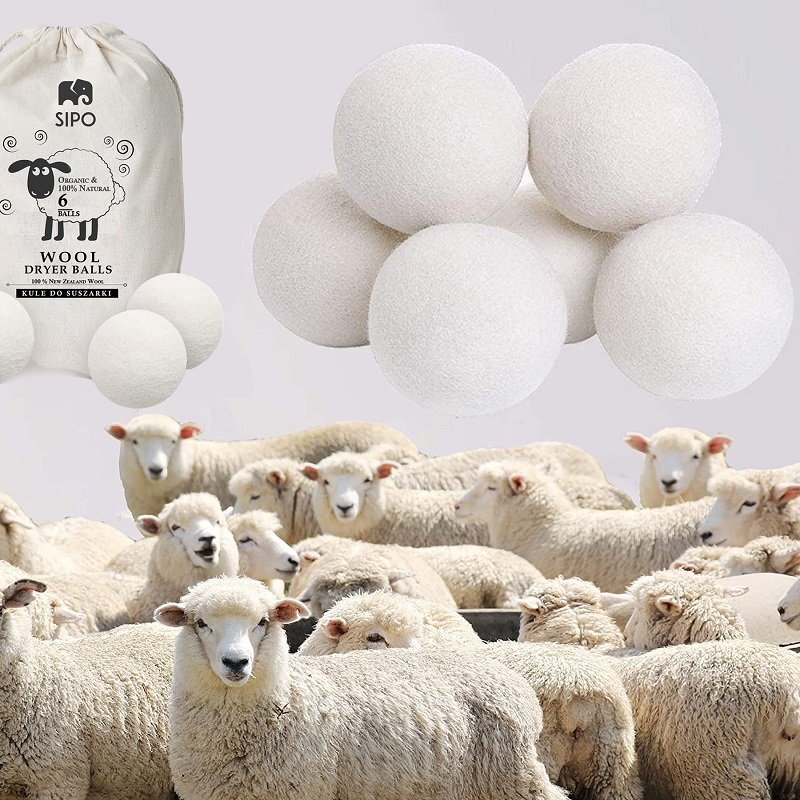 Sipo Bile pentru uscator din lana ecologica din Noua Zeelanda 6 bucati