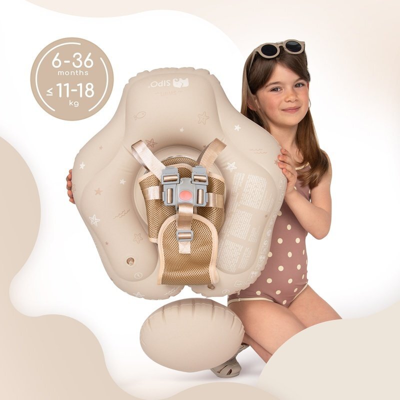 Sipo Colac gonflabil de inot Swim Pro Beige sustinator pentru bebelusi 6-36 luni 11-18 kg