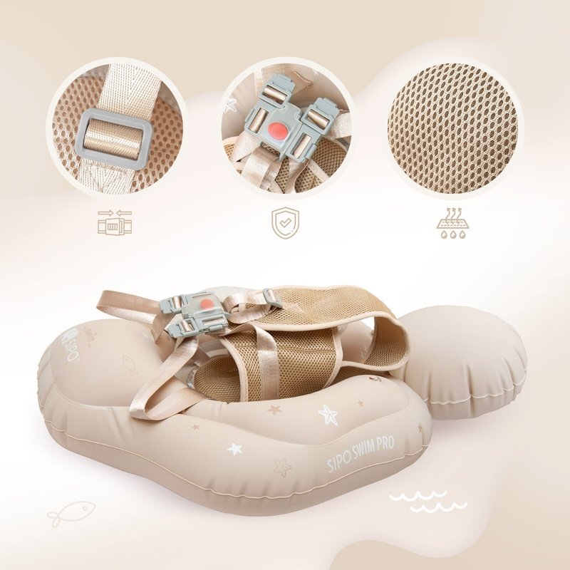 Sipo Colac gonflabil de inot Swim Pro Beige sustinator pentru bebelusi 6-36 luni 11-18 kg
