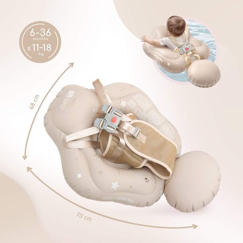 Sipo Colac gonflabil de inot Swim Pro Beige sustinator pentru bebelusi 6-36 luni 11-18 kg
