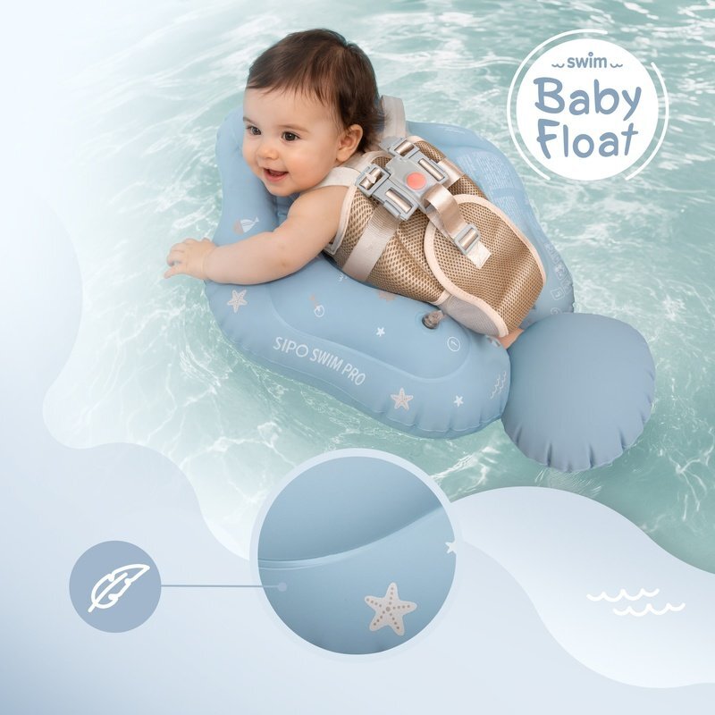 Sipo Colac gonflabil de inot Swim Pro Blue sustinator pentru bebelusi 6-36 luni 11-18 kg