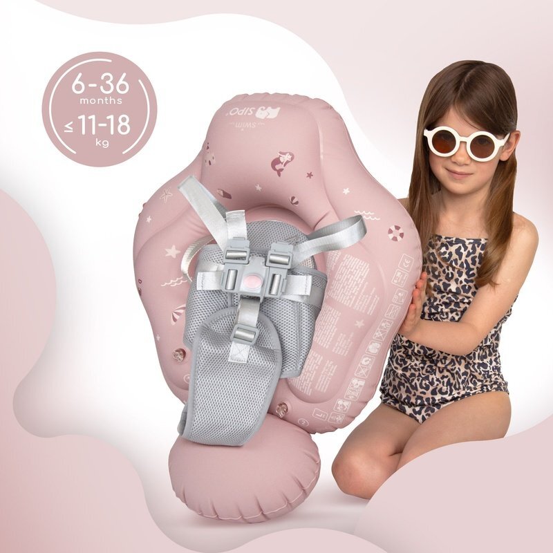 Sipo Colac gonflabil de inot Swim Pro Pink sustinator pentru bebelusi 6-36 luni 11-18 kg