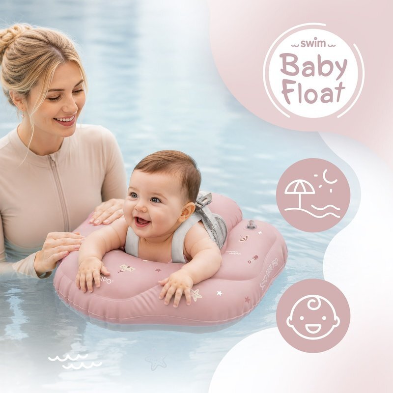 Sipo Colac gonflabil de inot Swim Pro Pink sustinator pentru bebelusi 6-36 luni 11-18 kg
