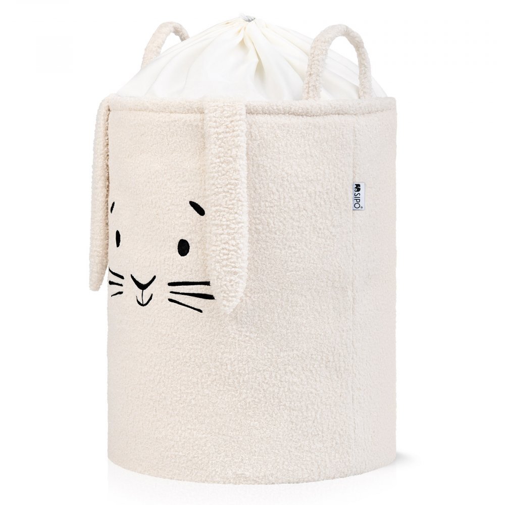 Sipo Cos pliabil cu manere rezistente Premium Fluffy Toy Boucle Rabbit Cream 43 litri