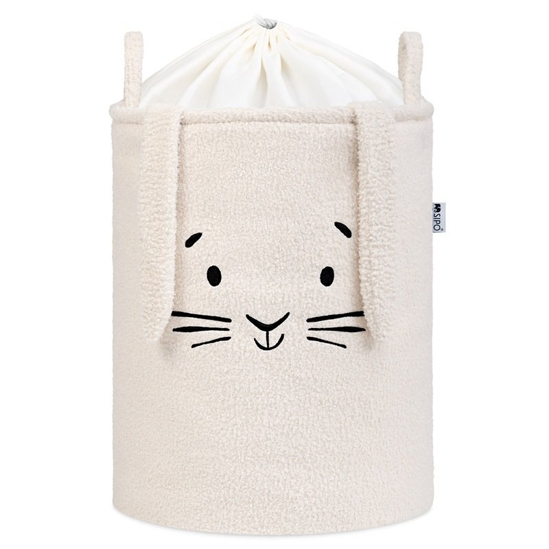 Sipo Cos pliabil cu manere rezistente Premium Fluffy Toy Boucle Rabbit Cream 43 litri
