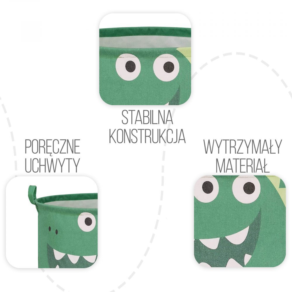 Sipo Cos pliabil pentru jucarii si rufe 35x42 cm bumbac 43l Dino
