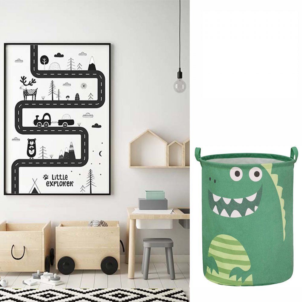 Sipo Cos pliabil pentru jucarii si rufe 35x42 cm bumbac 43l Dino