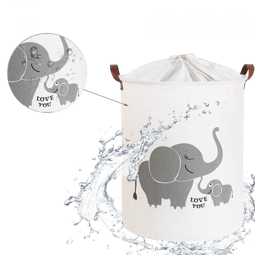 Sipo Cos pliabil pentru jucarii si rufe 35x42 cm bumbac 43l Elefant
