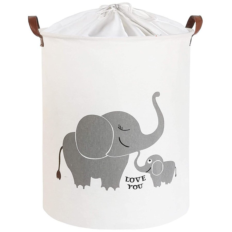 Sipo Cos pliabil pentru jucarii si rufe 35x42 cm bumbac 43l Elefant