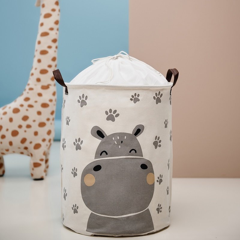 Sipo Cos pliabil pentru jucarii si rufe 35x42 cm bumbac 43l Hippo