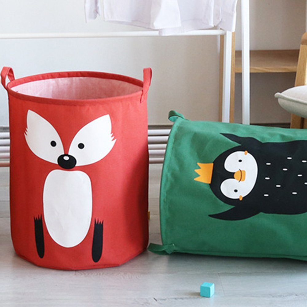 Sipo Cos pliabil pentru jucarii si rufe 35x42 cm bumbac 43l Pinguin