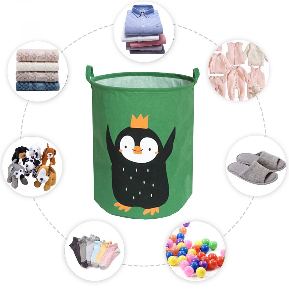 Sipo Cos pliabil pentru jucarii si rufe 35x42 cm bumbac 43l Pinguin