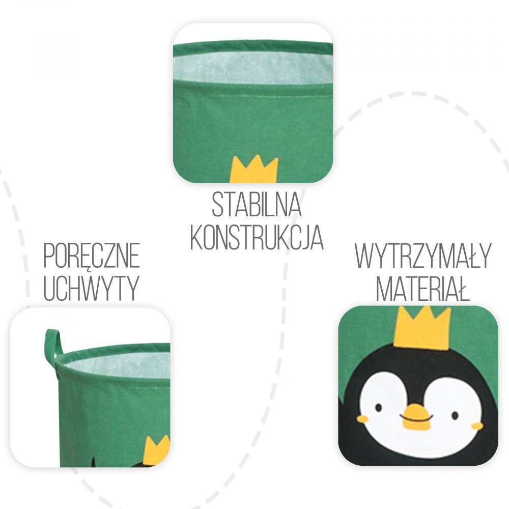 Sipo Cos pliabil pentru jucarii si rufe 35x42 cm bumbac 43l Pinguin