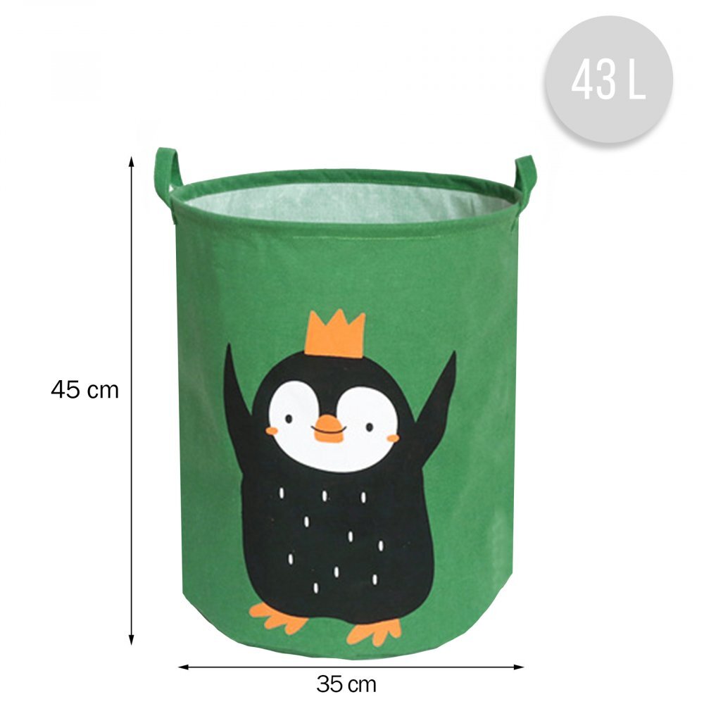 Sipo Cos pliabil pentru jucarii si rufe 35x42 cm bumbac 43l Pinguin