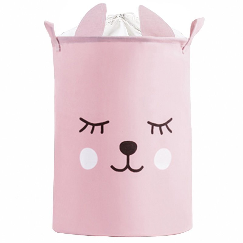 Sipo Cos pliabil pentru jucarii si rufe 35x42 cm bumbac 43l Pink Bear