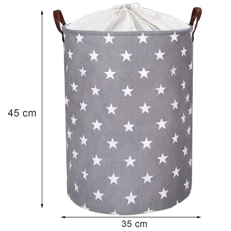 Sipo Cos pliabil pentru jucarii si rufe 35x42 cm bumbac 43l Stars