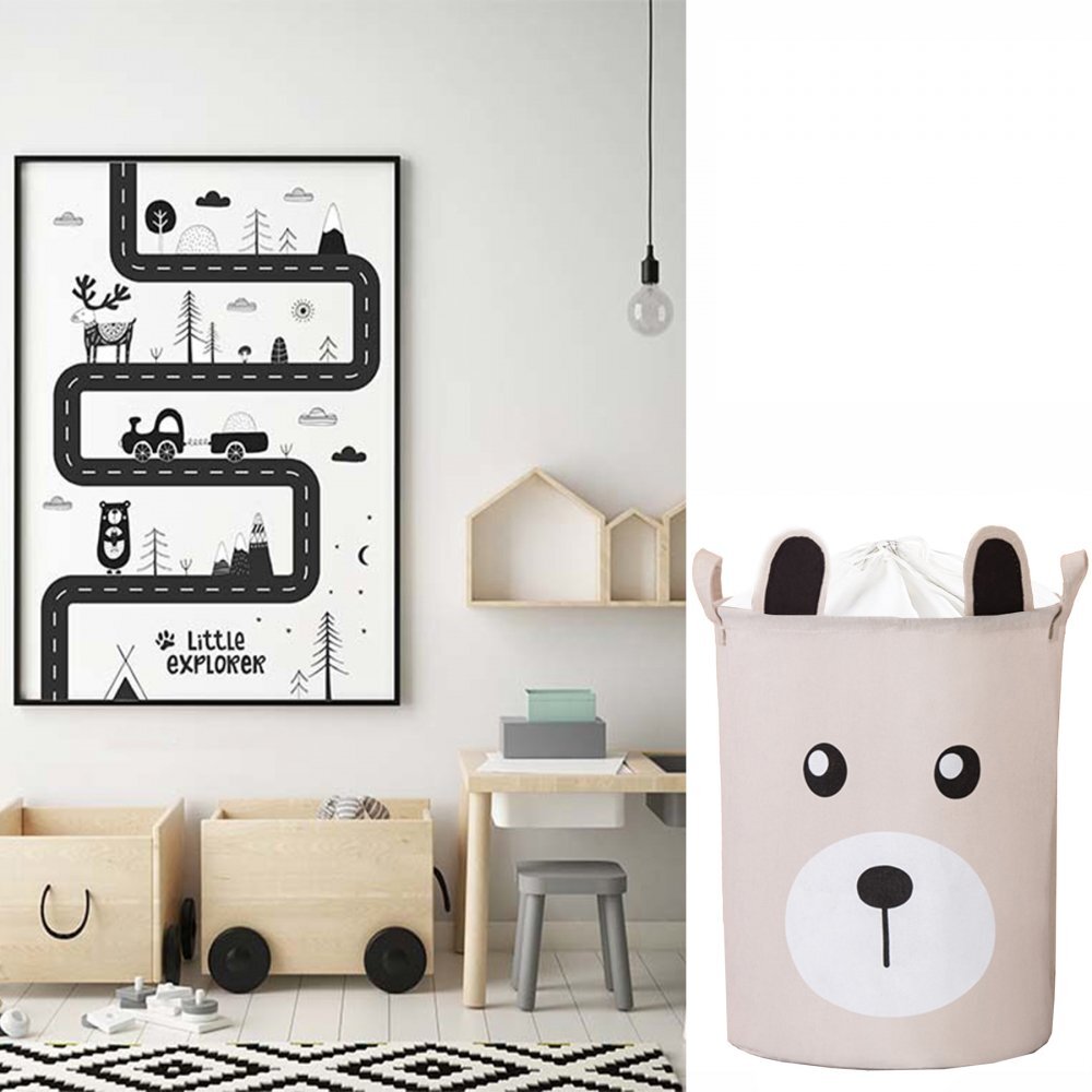 Sipo Cos pliabil pentru jucarii si rufe 35x42 cm bumbac 43l Urs