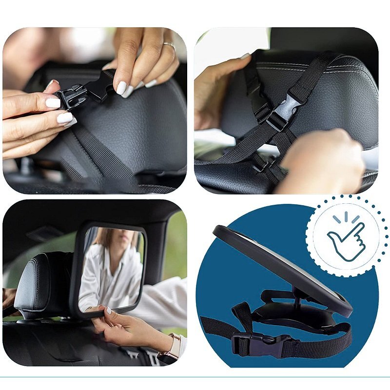 Sipo Oglinda auto supraveghere bebe 360 grade 30x20 cm negru