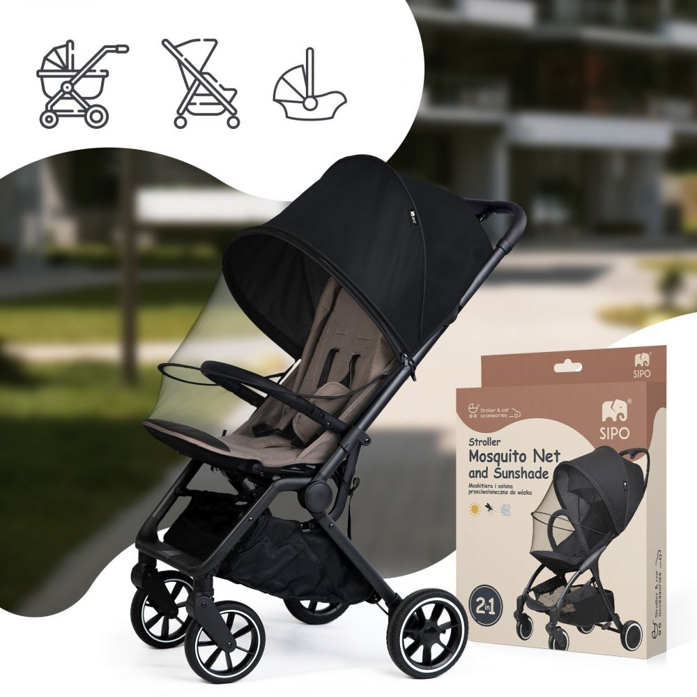 Sipo Plasa de insecte 2 in 1 cu parasolar inclus