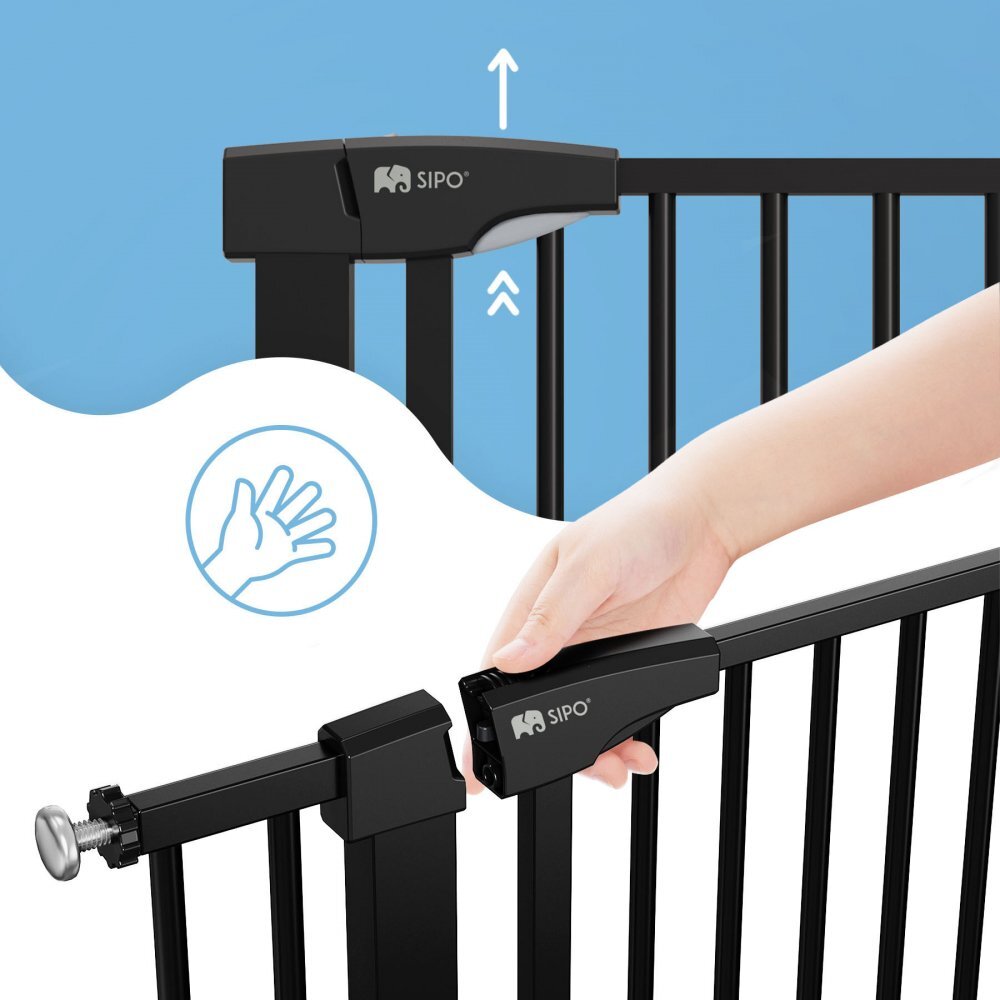 Sipo Poarta de siguranta pentru scari Black operare cu o mana 75-103 cm