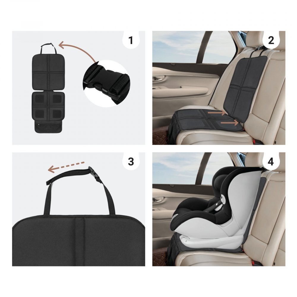 Sipo Protectie scaun auto cu strat antialunecare din silicon Negru