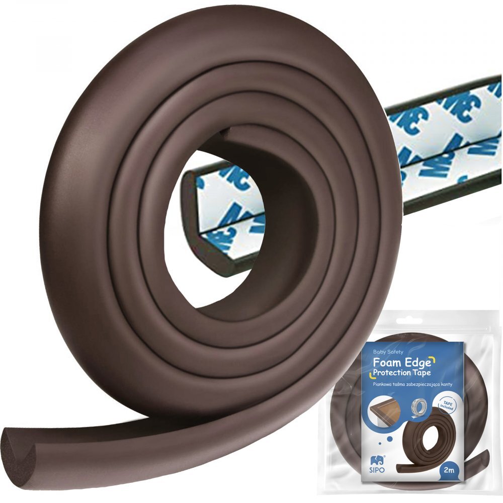Sipo Rola protectie din spuma groasa Baby Safety pentru colturi mobilier 2 metri maro