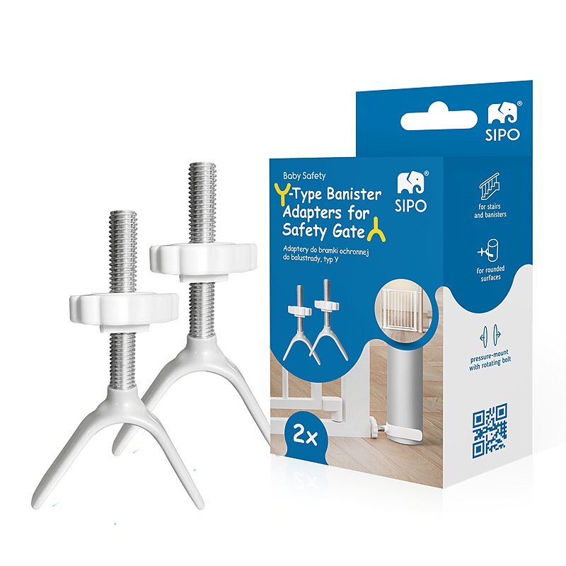 Sipo Set 2 adaptoare tip Y pentru porti de siguranta pentru scari si balustrade Alb