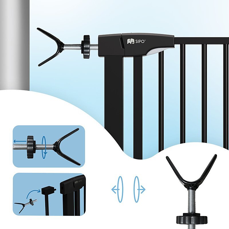 Sipo Set 2 adaptoare tip Y pentru porti de siguranta pentru scari si balustrade Negru