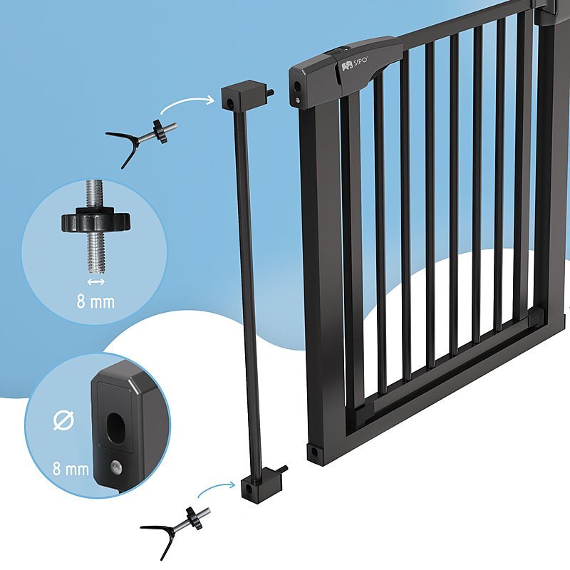 Sipo Set 2 adaptoare tip Y pentru porti de siguranta pentru scari si balustrade Negru