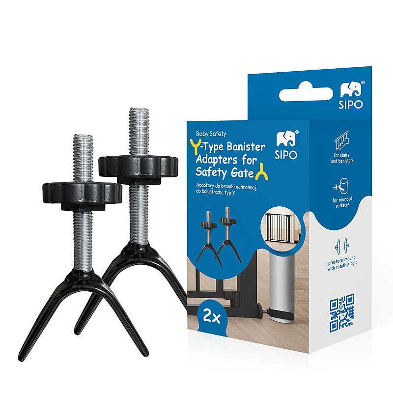 Sipo Set 2 adaptoare tip Y pentru porti de siguranta pentru scari si balustrade Negru