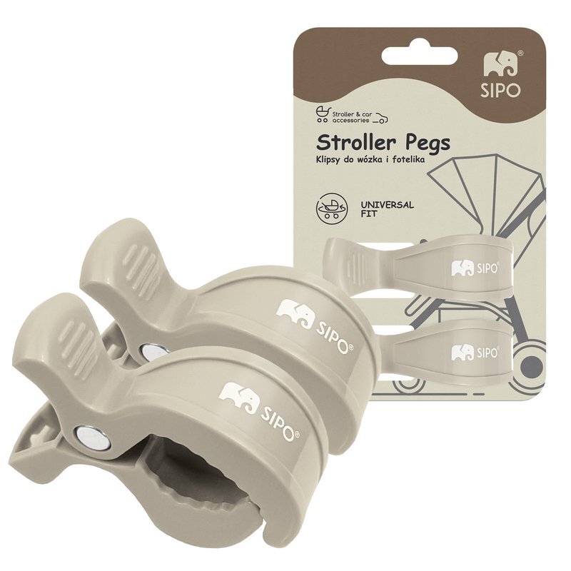 Sipo Set 2 cleme multifunctionale pentru carucior Beige